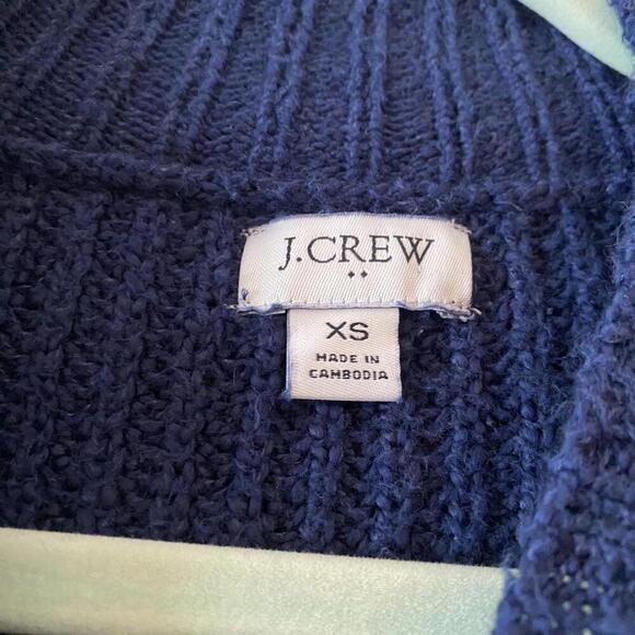 J CREW navy long sleeve cotton blend knit sweater - Picture 2 of 5